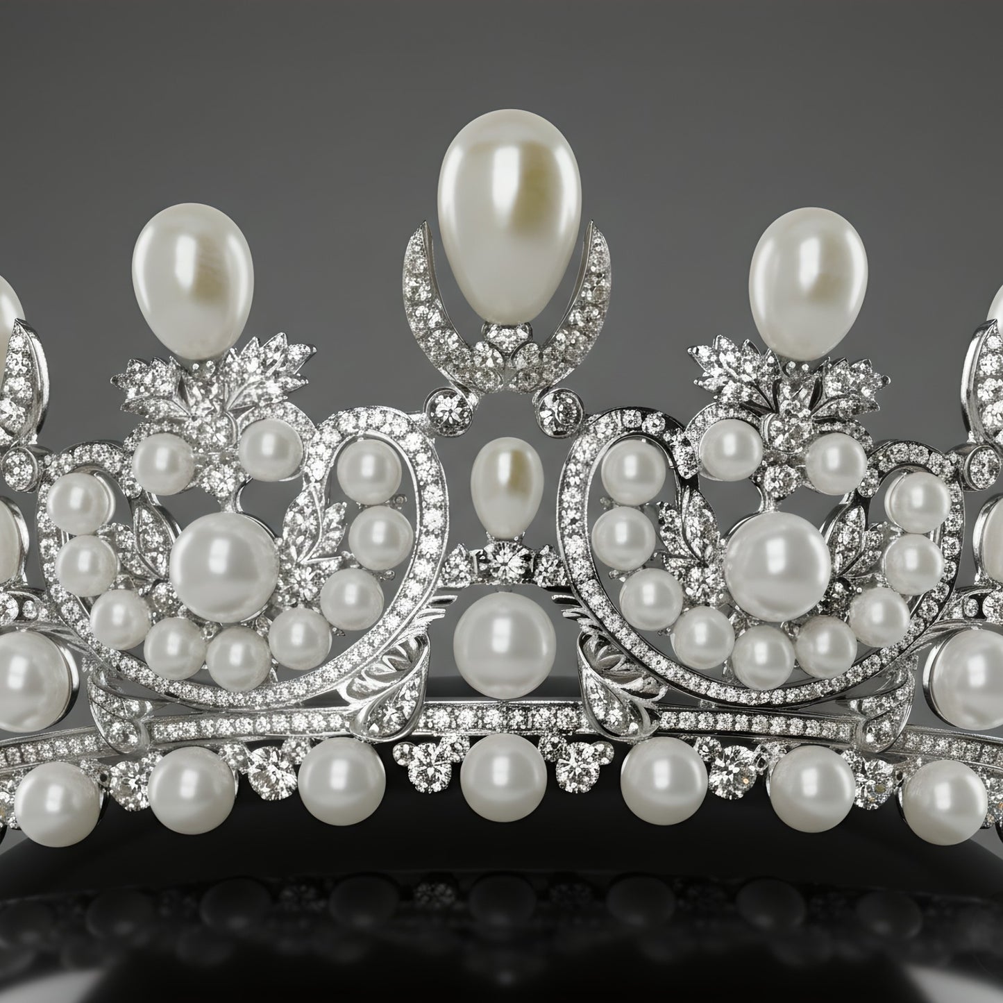 Regal Pearl & Diamond-Cut Crystal Wedding Tiara