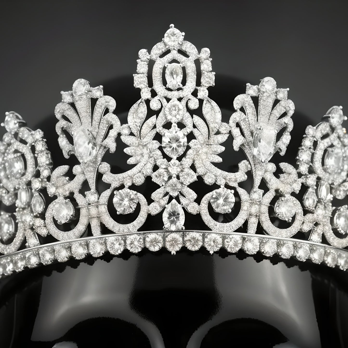 Ornate Crystal Lace Bridal Tiara | Artisanal Jewelry Wedding Crown