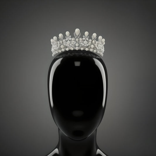 Regal Pearl & Diamond-Cut Crystal Wedding Tiara