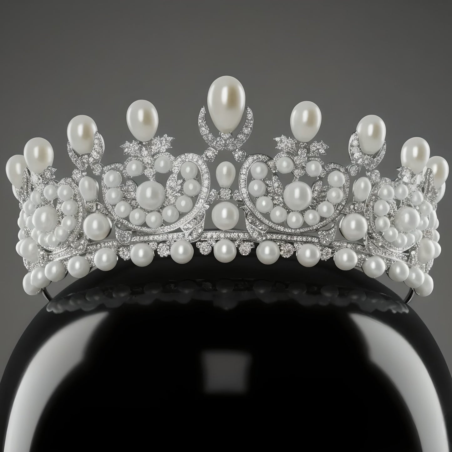 Regal Pearl & Diamond-Cut Crystal Wedding Tiara
